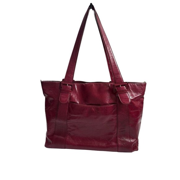 HOBO International Red Leather Dual Strap Zip Shoulder Tote Bag - Picture 1 of 12